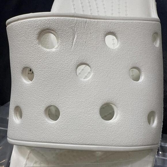 Crocs Iconic Classic Comfort Waterproof White One Strap Sandal Slides Shoe W7 M5 - Picture 11 of 11